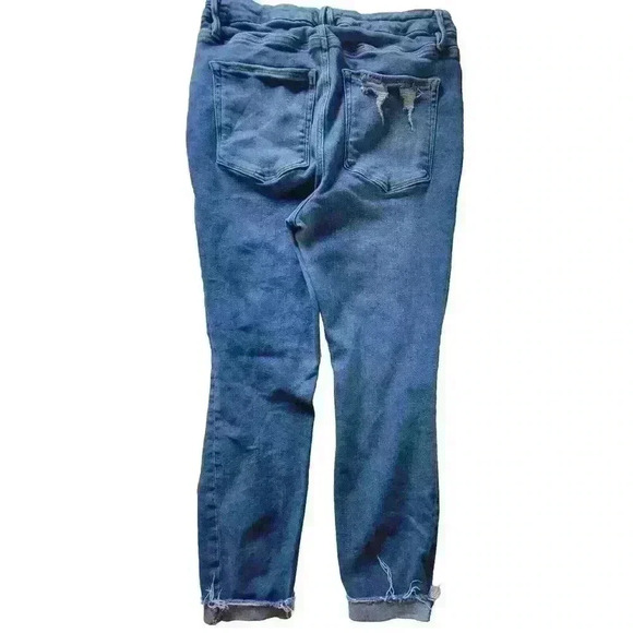 Good American High Rise Jeans Good Waist Distressed Indigo #GW731T Size 15/26 - Picture 5 of 16